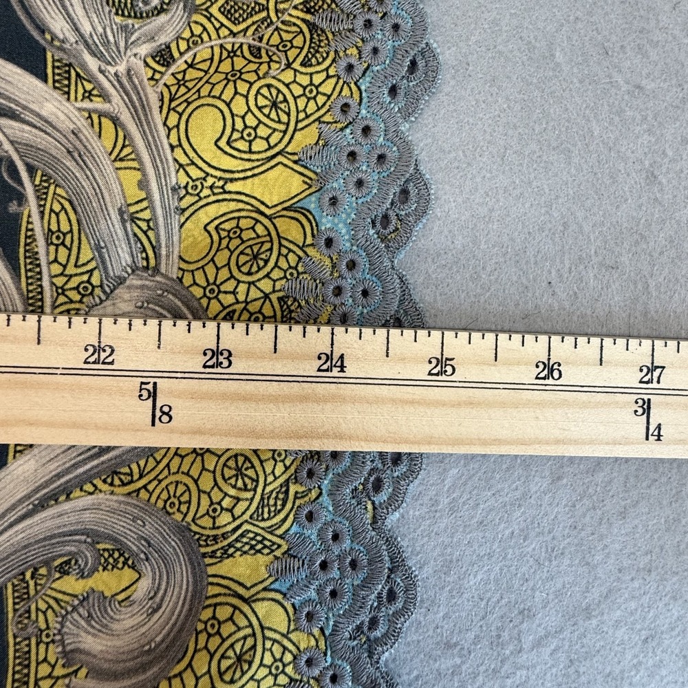 Johnny Was Adalee‎ Silk Blouse XS Slate Green Floral Embroidered Top C13920 - Picture 10 of 11